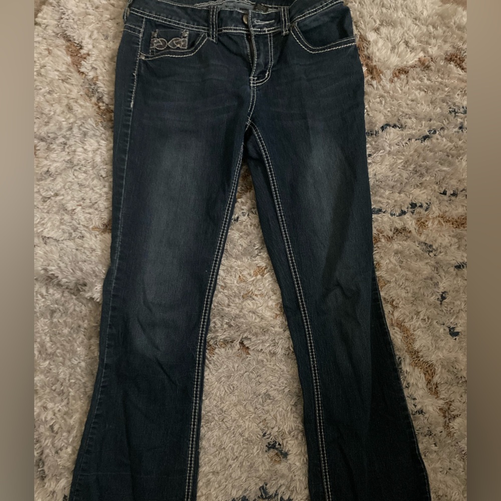 Dark Blue Bell Bottom Bootcut Jeans